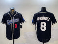 Los Angeles Dodgers #8 Enrique Hern¨¢ndez Black Cool Base Stitched Baseball Jerseys