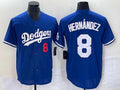 Los Angeles Dodgers #8 Enrique Hern¨¢ndez Blue Flex Base Stitched Baseball Jersey