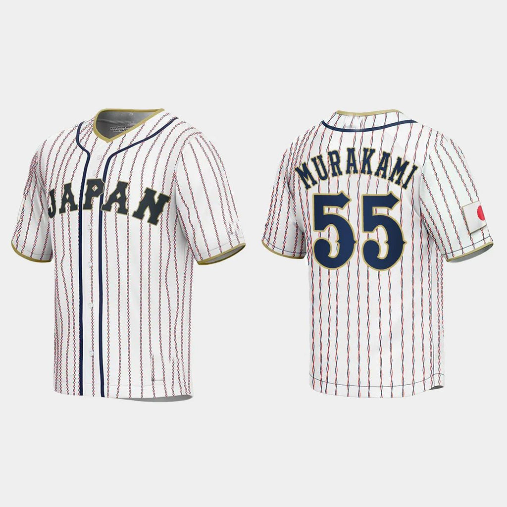 #55 MUNETAKA MURAKAMI JAPAN BASEBALL 2023 WORLD BASEBALL CLASSIC JERSEY ¨C WHITE Stitches Baseball Jerseys