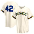 Milwaukee Brewers Home 2025 Jackie Robinson Day Replica Jersey - Cream Stitched Baseball Jersey