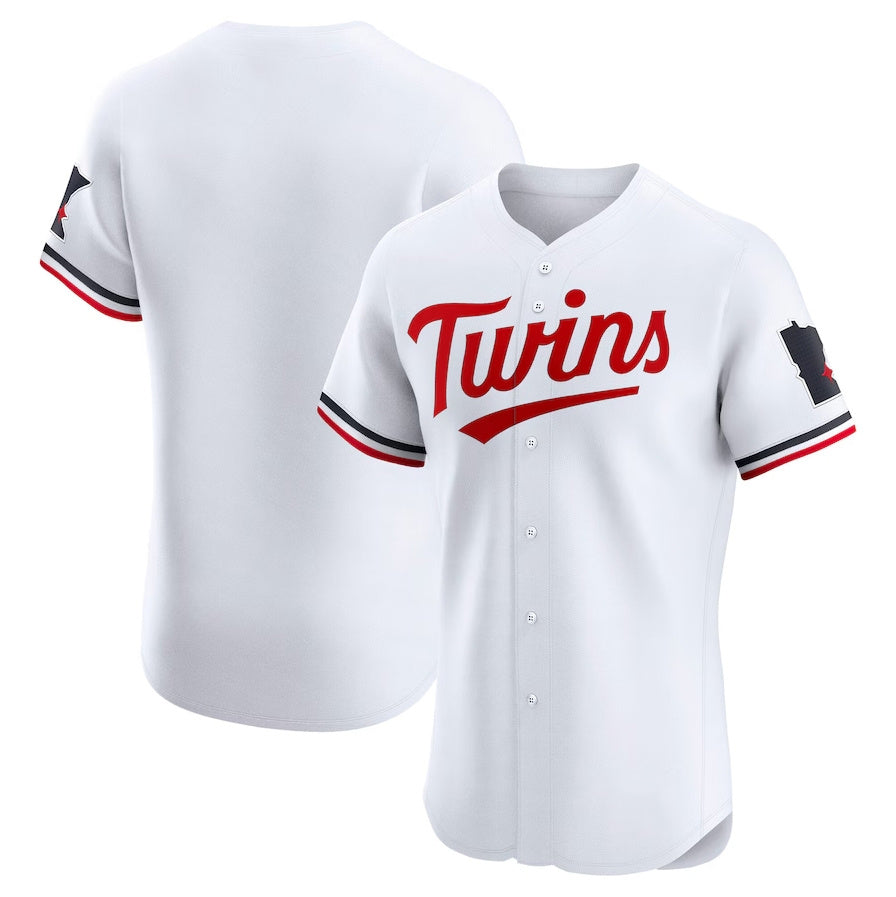 Minnesota Twins Home Elite Jersey - White Stitched Baseball Jersey