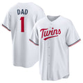 Minnesota Twins #1 Dad Home Replica Jersey - White Stitched Baseball Jersey