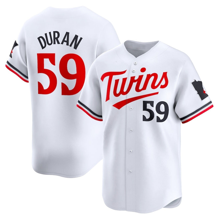Minnesota Twins #59 Jhoan Duran Home Limited Player Jersey - White Stitched Baseball Jersey