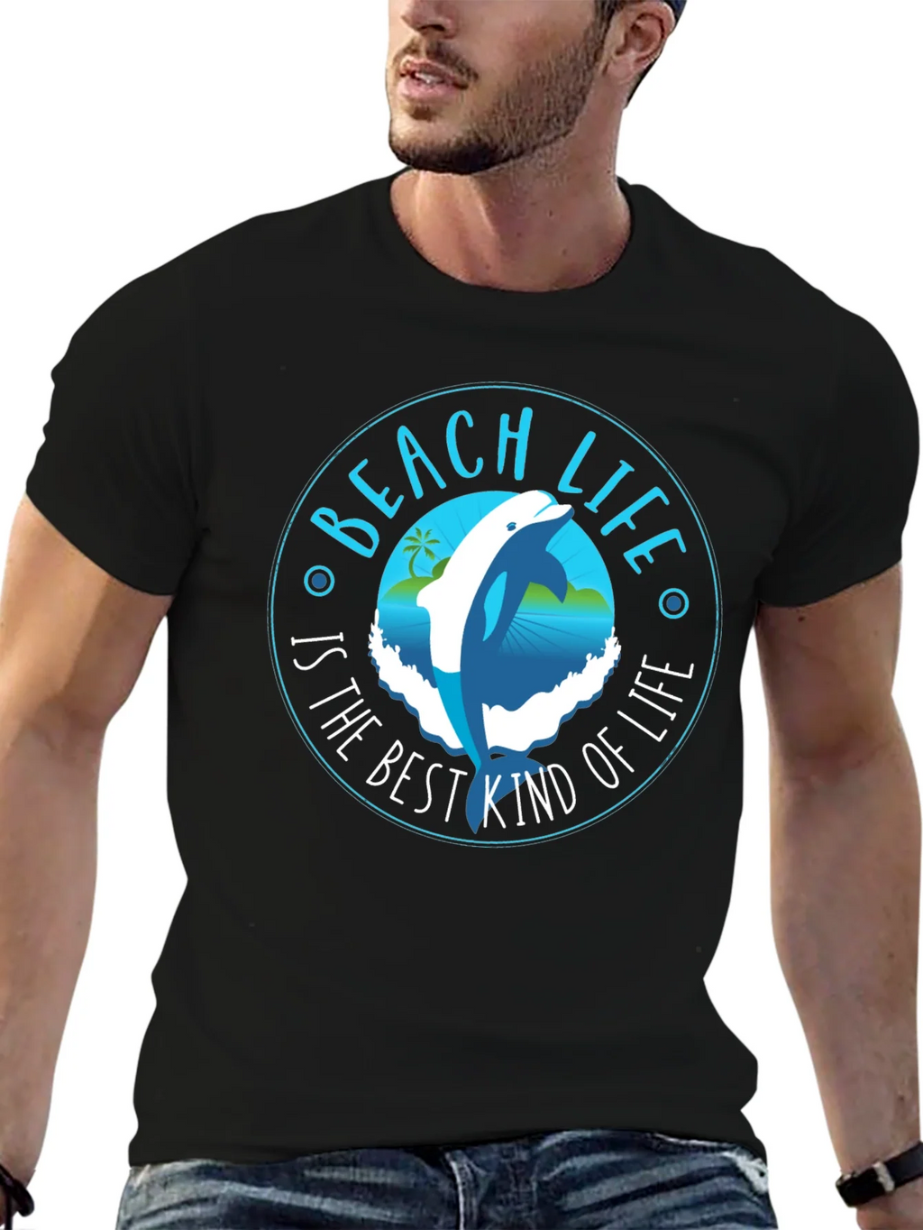 Beach Life Dolphin Graphic T-Shirt