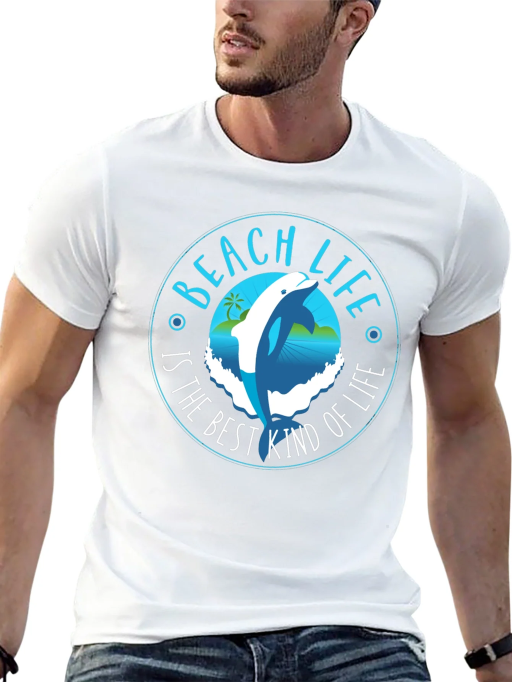 Beach Life Dolphin Graphic T-Shirt