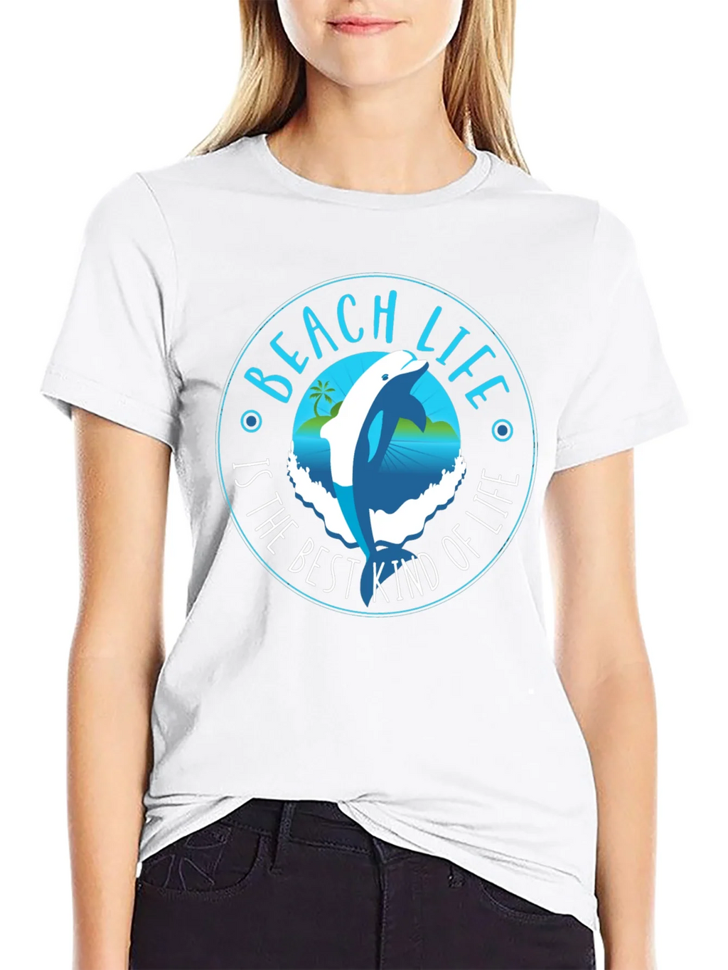 Beach Life Dolphin Graphic T-Shirt