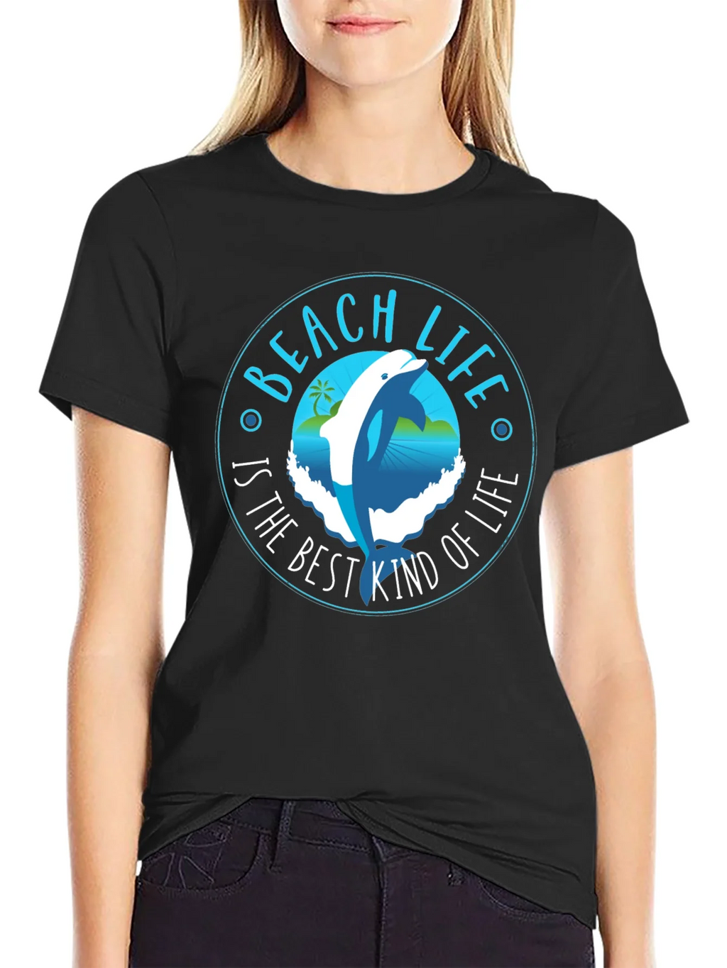 Beach Life Dolphin Graphic T-Shirt