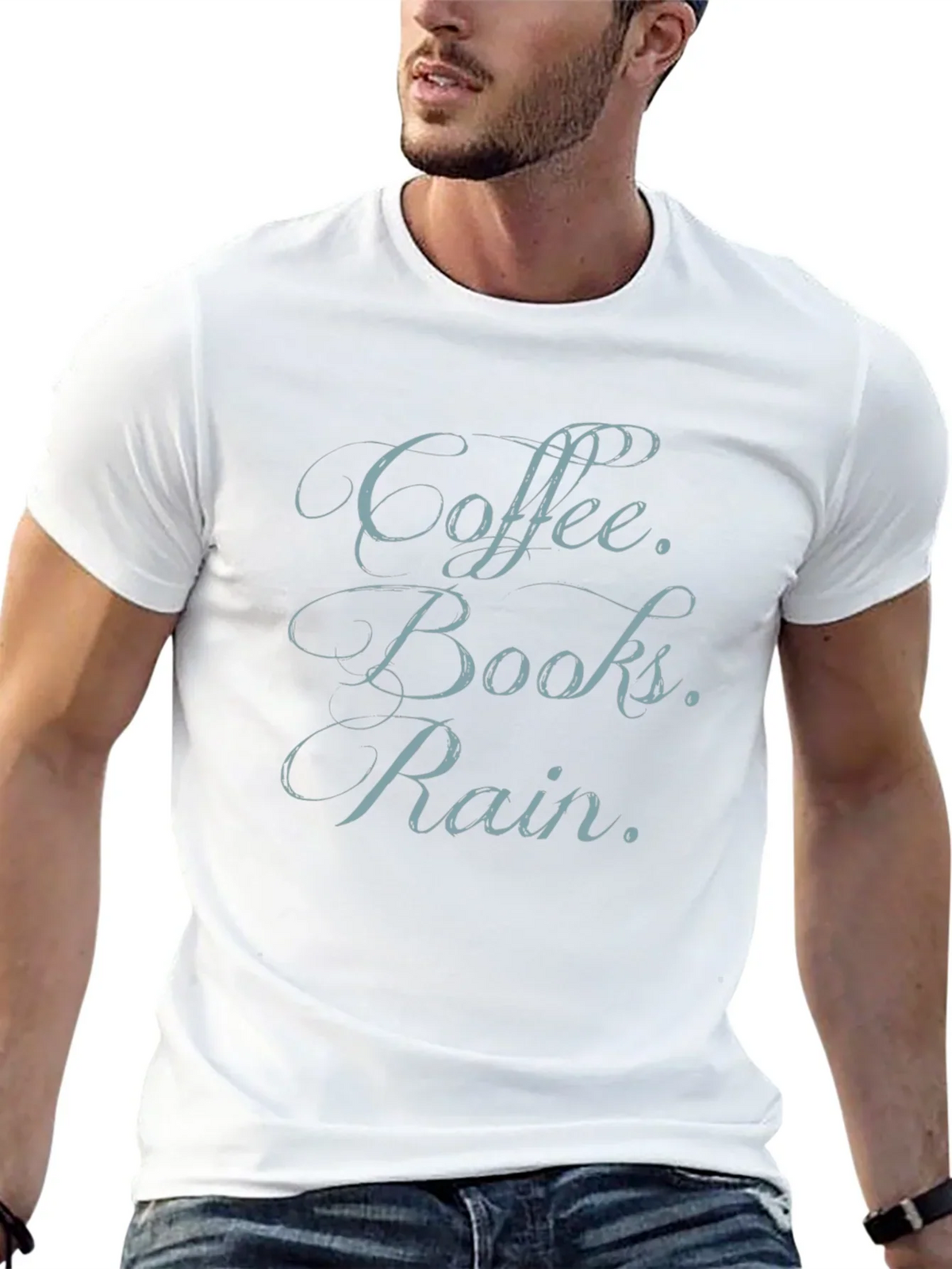 Coffee Books Rain T-Shirt