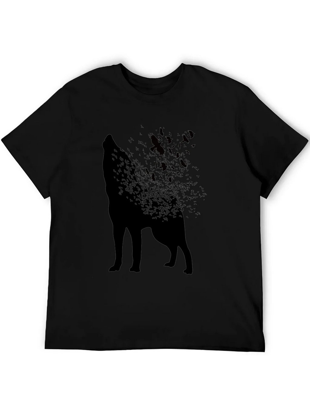 Wolf Silhouette T-Shirt - Unique Bird Design