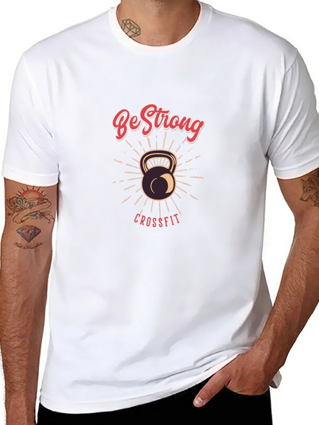 Be Strong CrossFit T-Shirt - Kettlebell Design