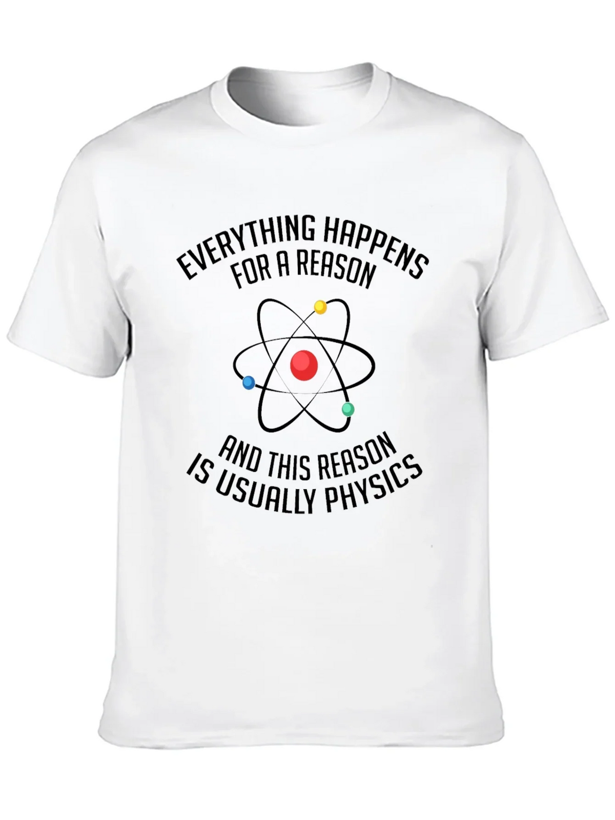Physics Reason Graphic Tee - Mens Black Cotton T-Shirt
