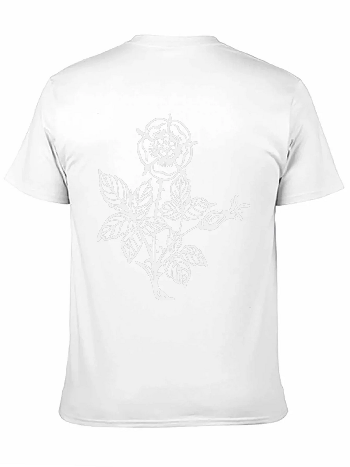 Black T-Shirt with Floral Rose Graphic