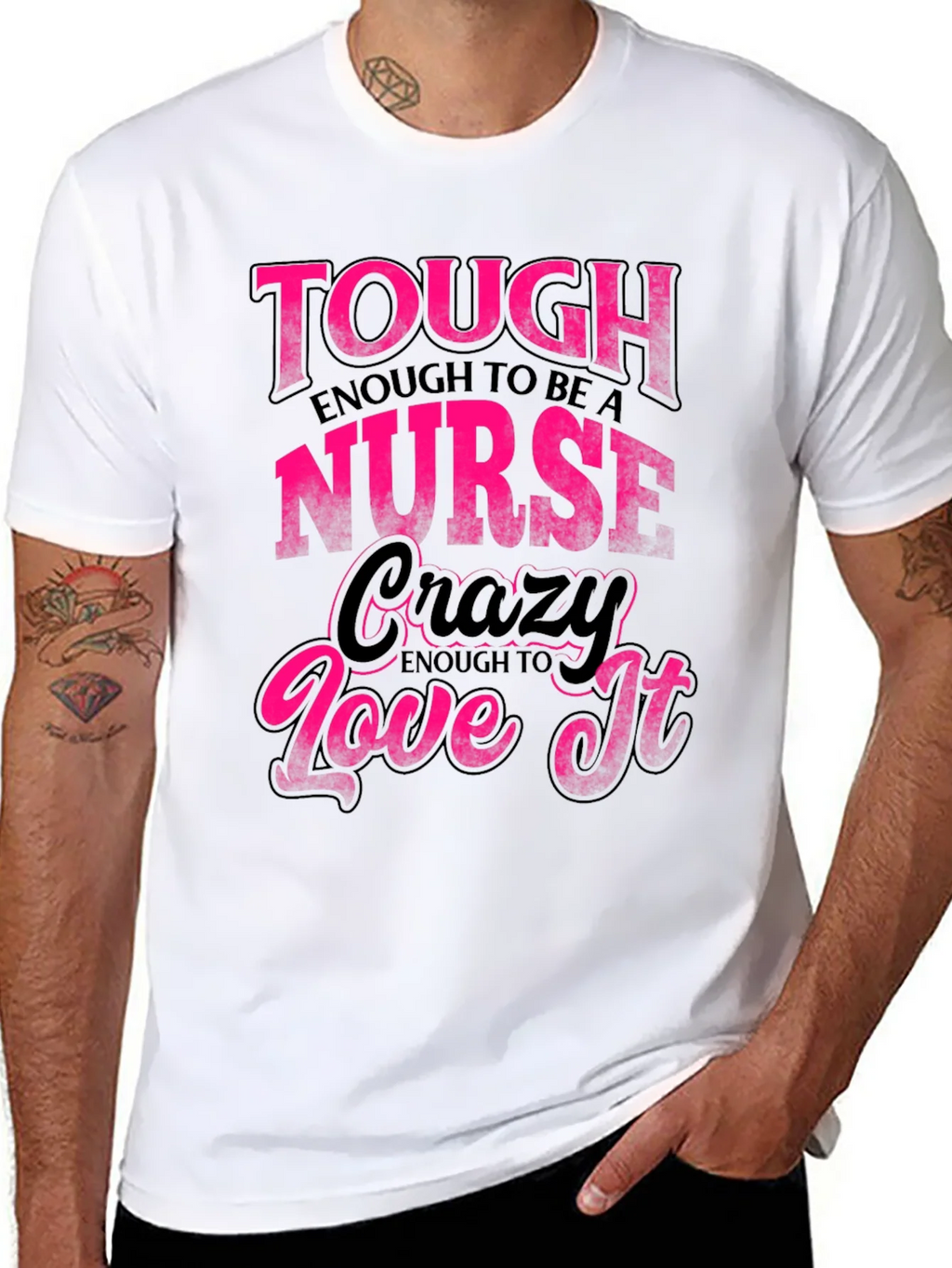 Tough Enough Nurse Black Graphic Tee