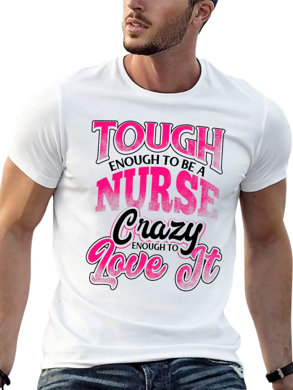 Tough Enough Nurse Black Graphic Tee
