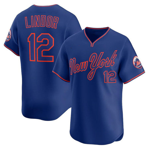 New York Mets #12 Francisco Lindor Royal 2025 Alternate Limited Stitched Baseball Jersey