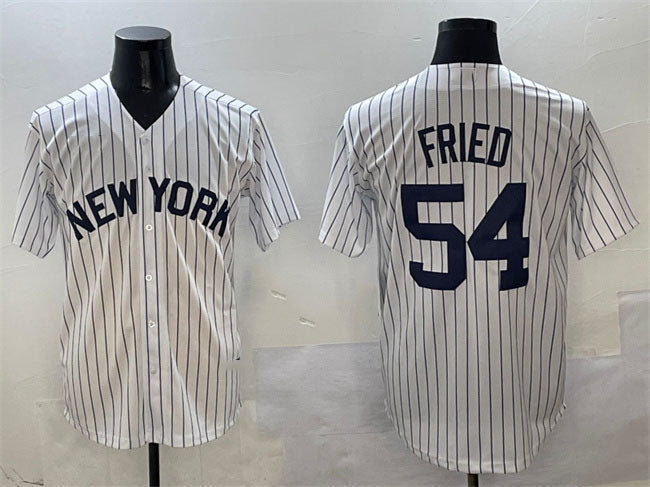New York Yankees #54 Max Fried White Cool Base Stitched Baseball Jersey