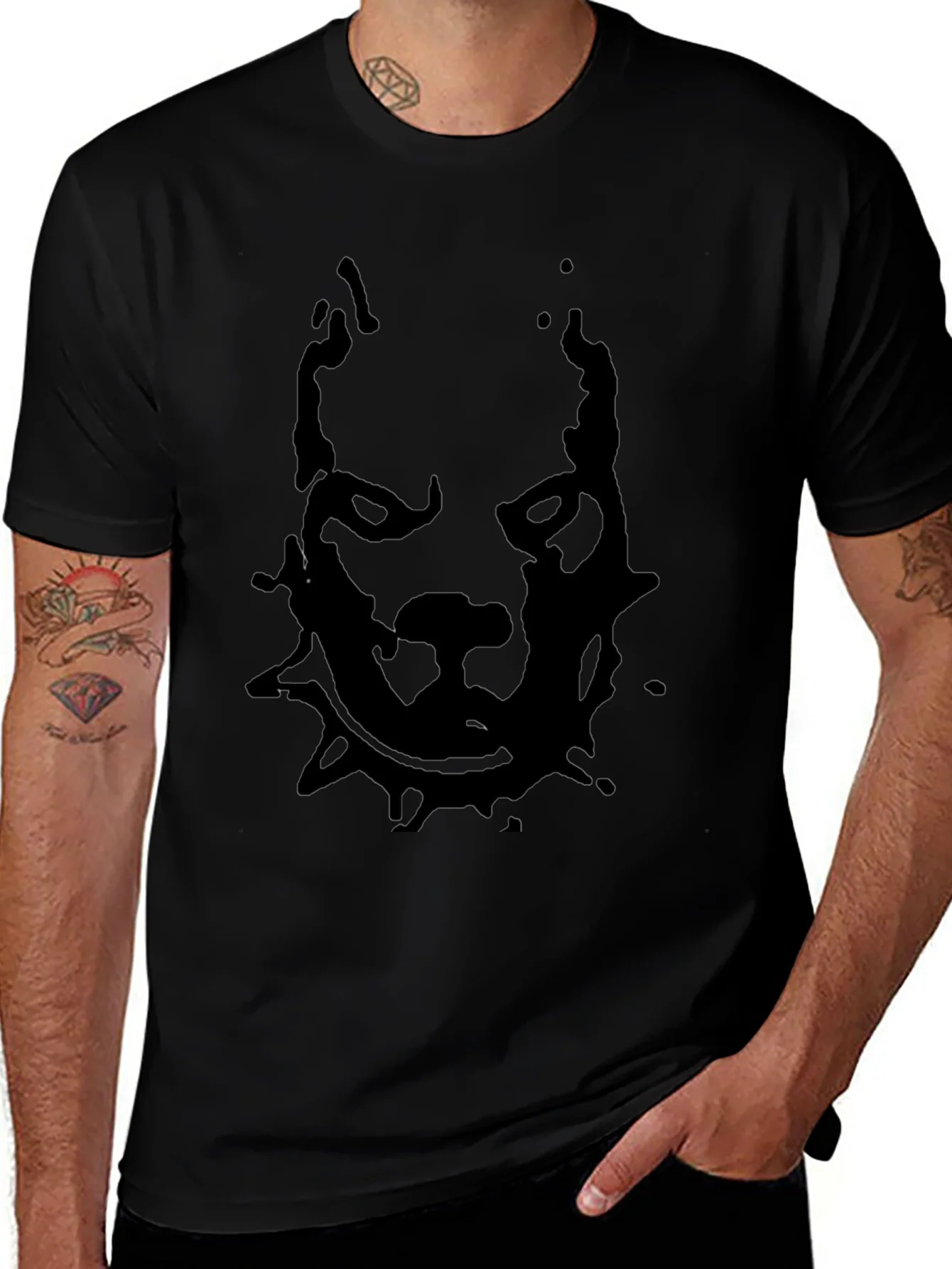 Pitbull Graphic Print Black T-Shirt