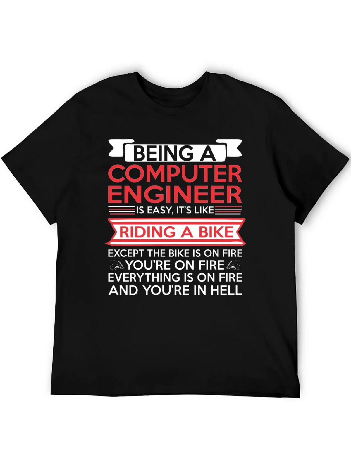 Computer Engineer Bike Fire T-Shirt