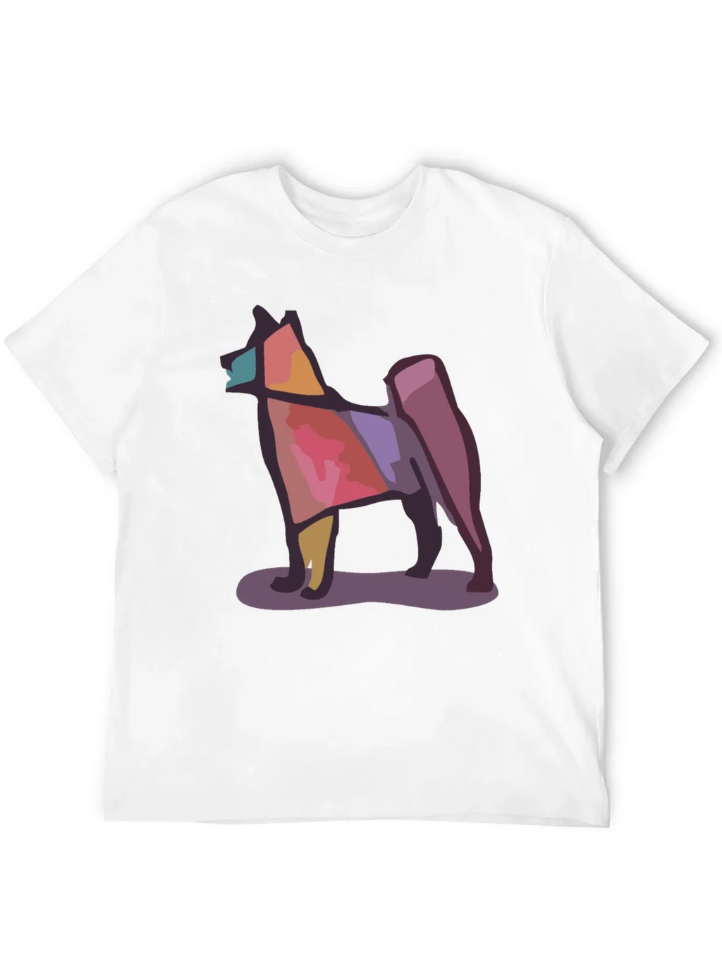 Geometric Dog Graphic Tee - Modern Style