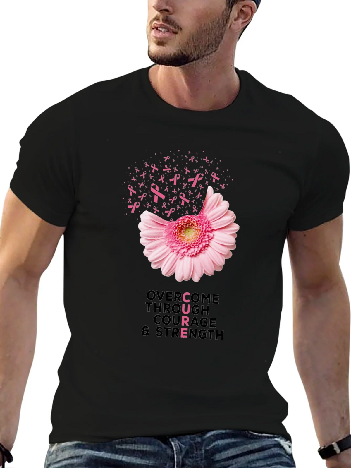 Breast Cancer Awareness T-Shirt: Overcome with Courage