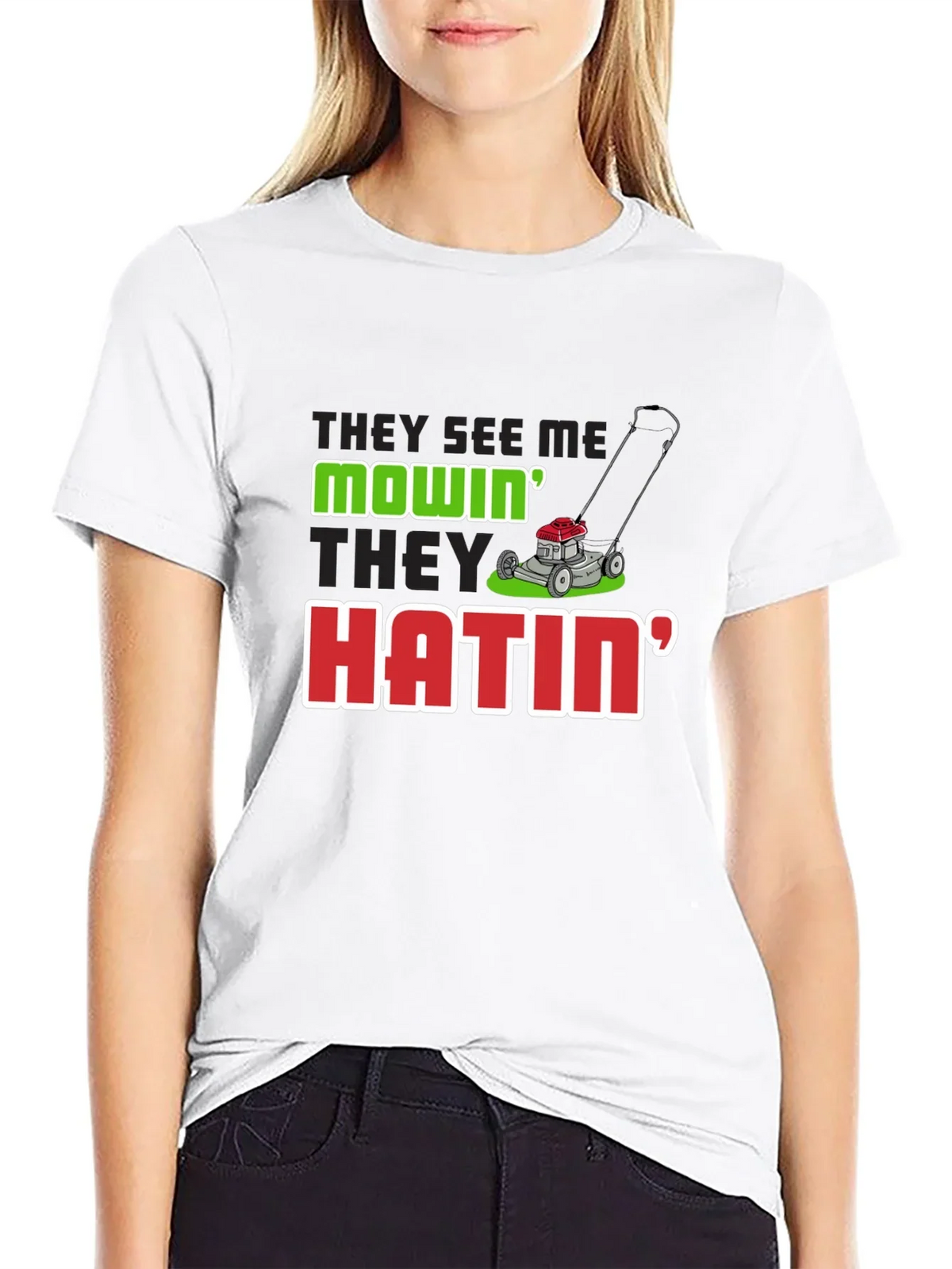 They See Me Mowin Mens Black T-Shirt