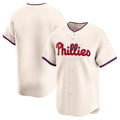 Philadelphia Phillies Alternate Limited Jersey - Cream Stitched Baseball Jersey