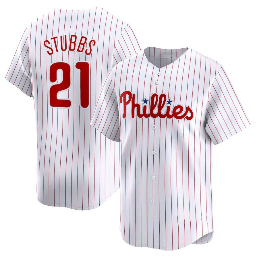 Philadelphia Phillies #21 Garrett Stubbs Home Limited Player Jersey - White Stitched Baseball Jersey