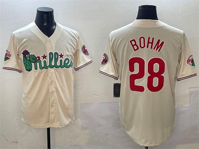 Philadelphia Phillies #28 Alec Bohm Cream Phanatic Limited Stitched Baseball Jerseys