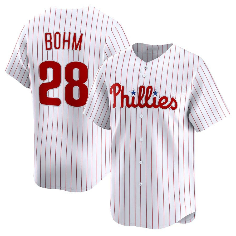 Philadelphia Phillies #28 Alec Bohm Home Limited Player Jersey - White Stitched Baseball Jersey