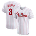 Philadelphia Phillies #3 Bryce Harper Home Elite Jersey - White Stitched Baseball Jersey