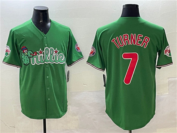 Philadelphia Phillies #7 Trea Turner Green Phanatic Limited Stitched Baseball Jersey