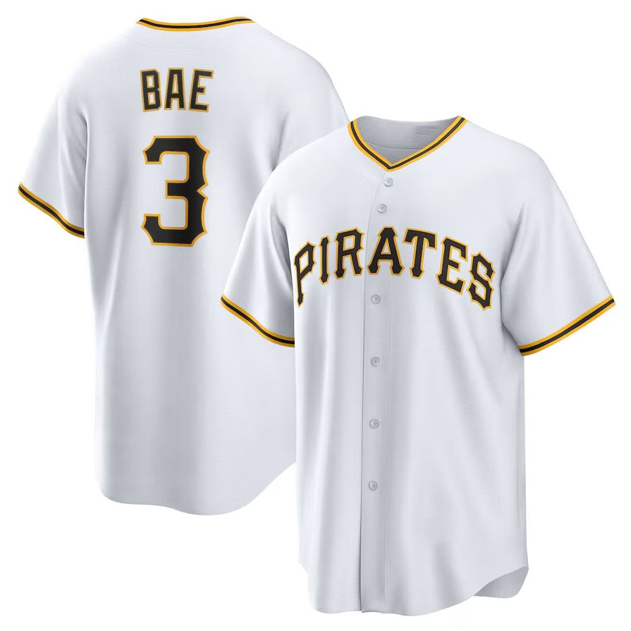 Pittsburgh Pirates #3 Ji-Hwan Bae Replica Player Jersey - White Stitched Baseball Jersey