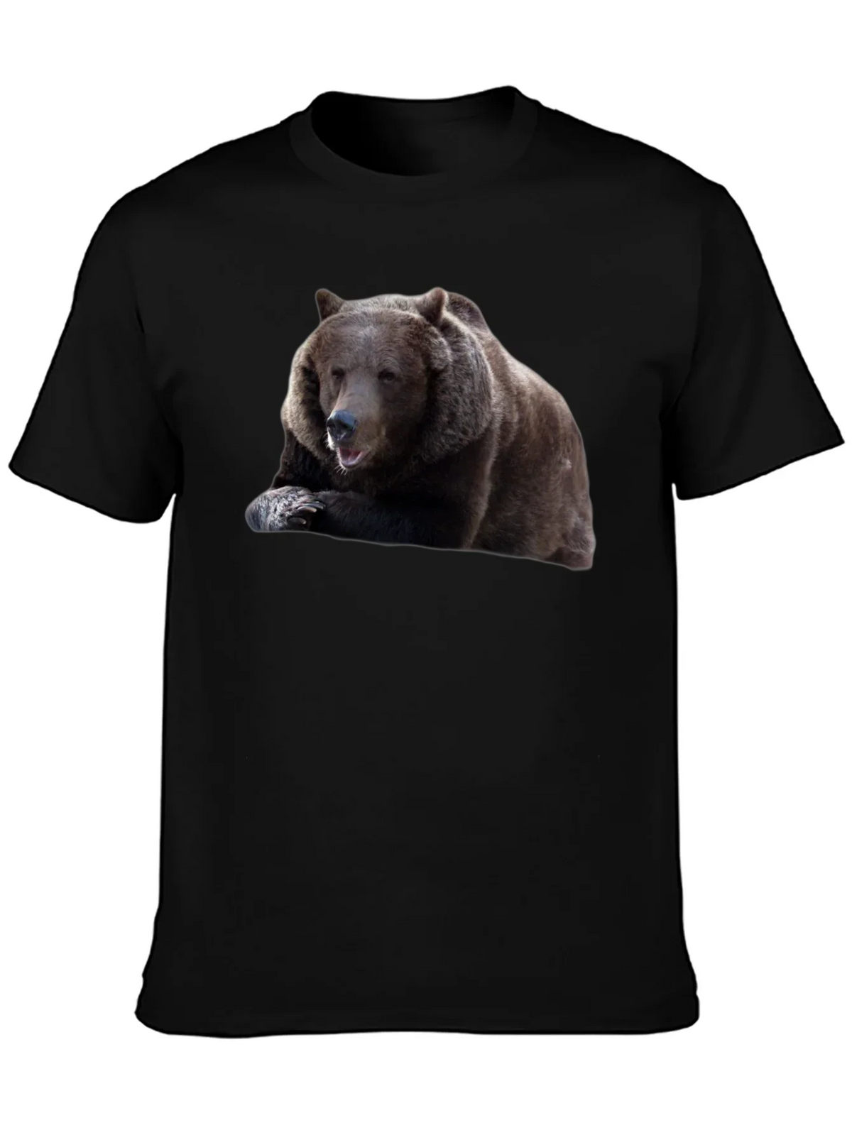 Bear Graphic Tee - Mens Black Cotton T-Shirt