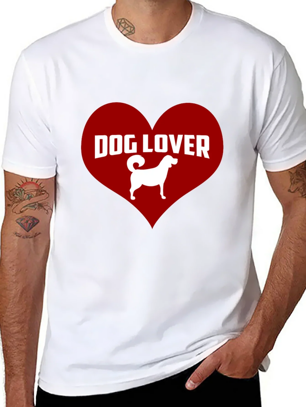 Dog Lover Graphic Tee - Heart Design