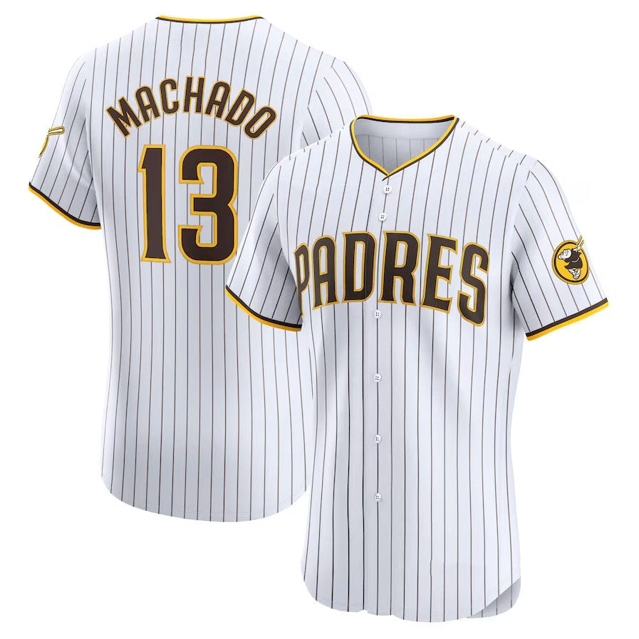 San Diego Padres #13 Manny Machado Home Elite Jersey - White Stitched Baseball Jersey