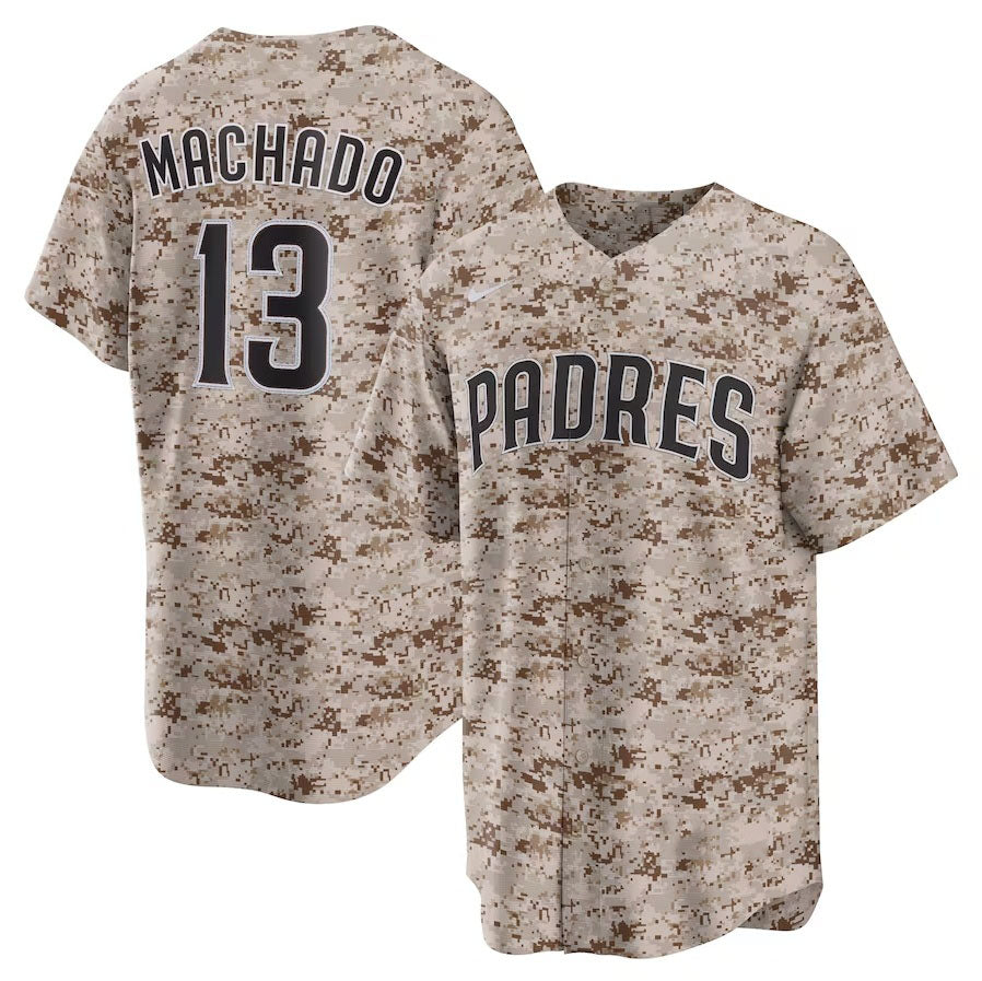 San Diego Padres #13 Manny Machado USMC Alternate Replica Player Jersey - Camo Stitched Baseball Jersey