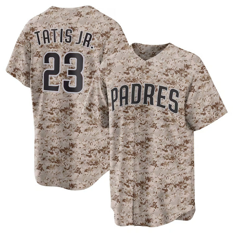 San Diego Padres #23 Fernando Tatis Jr. USMC Alternate Replica Player Jersey - Camo Stitched Baseball Jersey