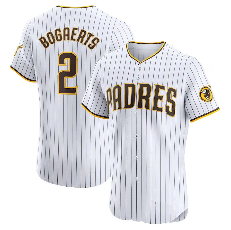 San Diego Padres #2 Xander Bogaerts Home Elite Jersey - White Stitched Baseball Jersey