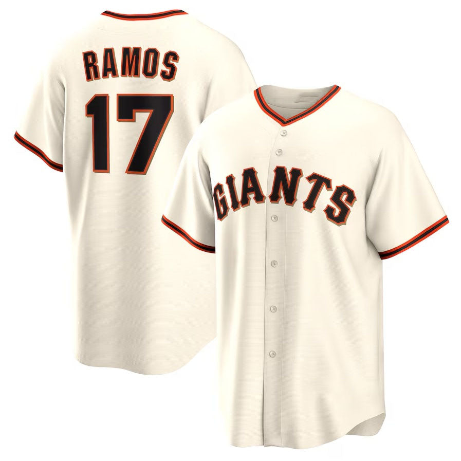 San Francisco Giants #17 Heliot Ramos Home Replica Jersey - Cream Stitched Baseball Jersey