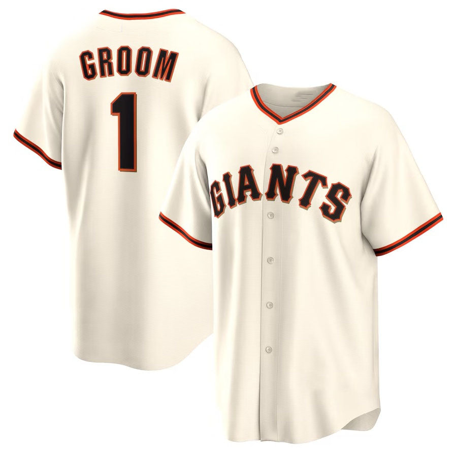 San Francisco Giants #1 Groom Home Replica Jersey - White Stitched Baseball Jersey