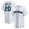 Seattle Mariners #20 Luke Raley Home Replica Jersey - White Stitched Baseball Jersey
