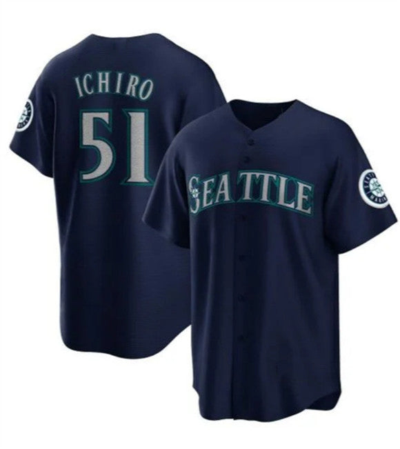 Seattle Mariners #51 Ichiro Suzuki Navy Cool Base Stitched Baseball Jersey