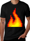 Pixel Fire Graphic Tee - Retro Gaming Style
