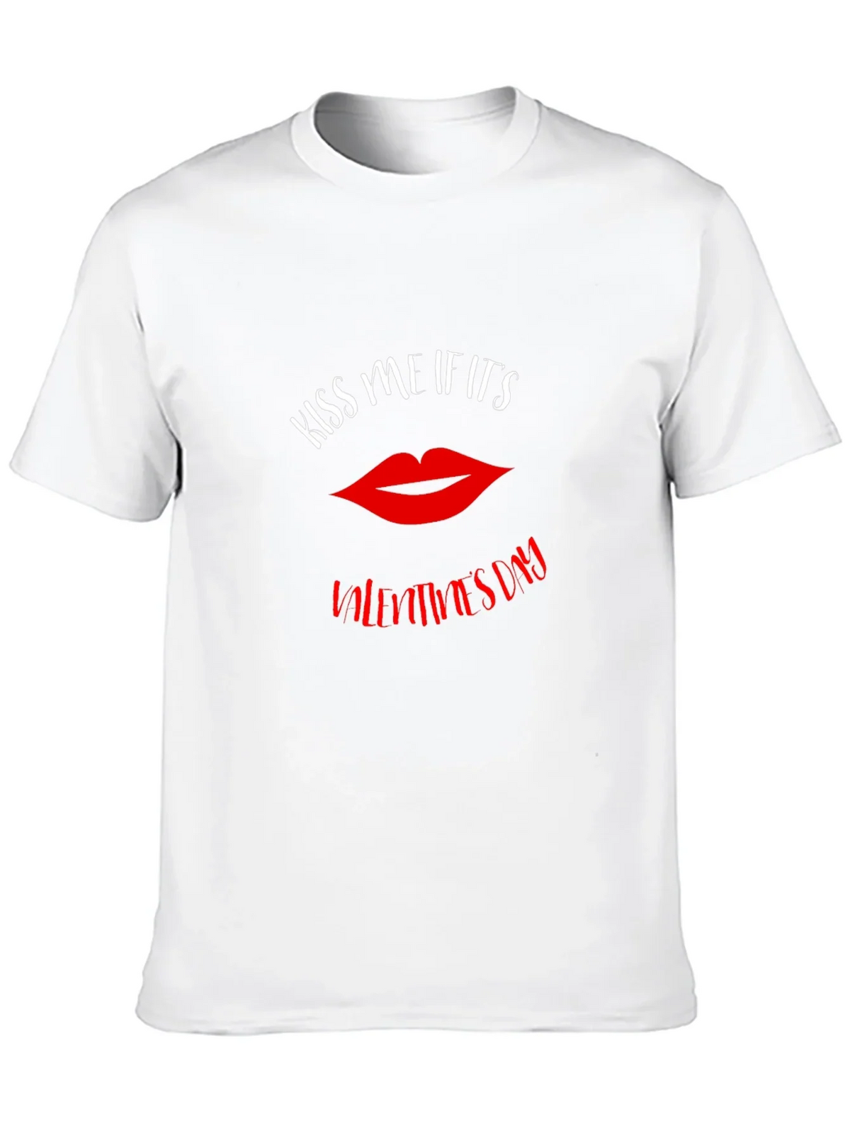 Kiss Me Valentines Day Graphic Tee - Black