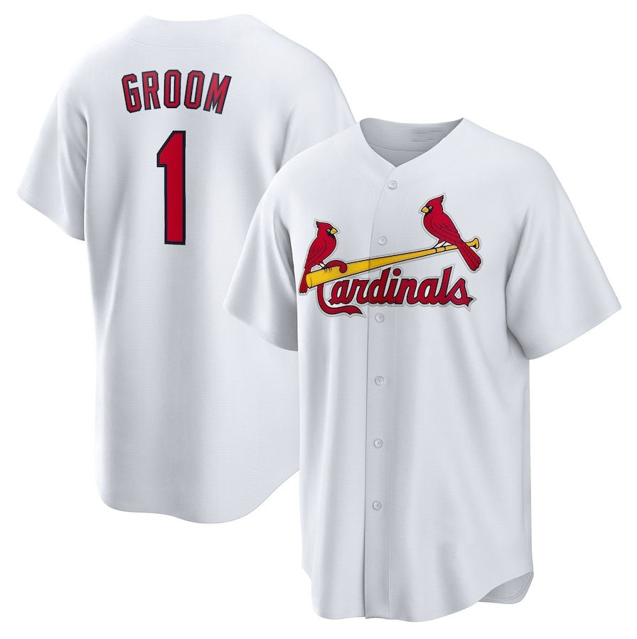 St. Louis Cardinals #1 Groom Home Replica Jersey - White Stitched Baseball Jersey