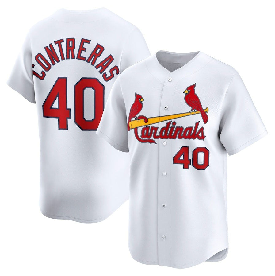 St. Louis Cardinals #40 Willson Contreras Home Limited Player Jersey - White Stitched Baseball Jersey