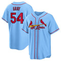 St. Louis Cardinals #54 Sonny Gray Alternate Replica Jersey - Light Blue Stitched Baseball Jersey