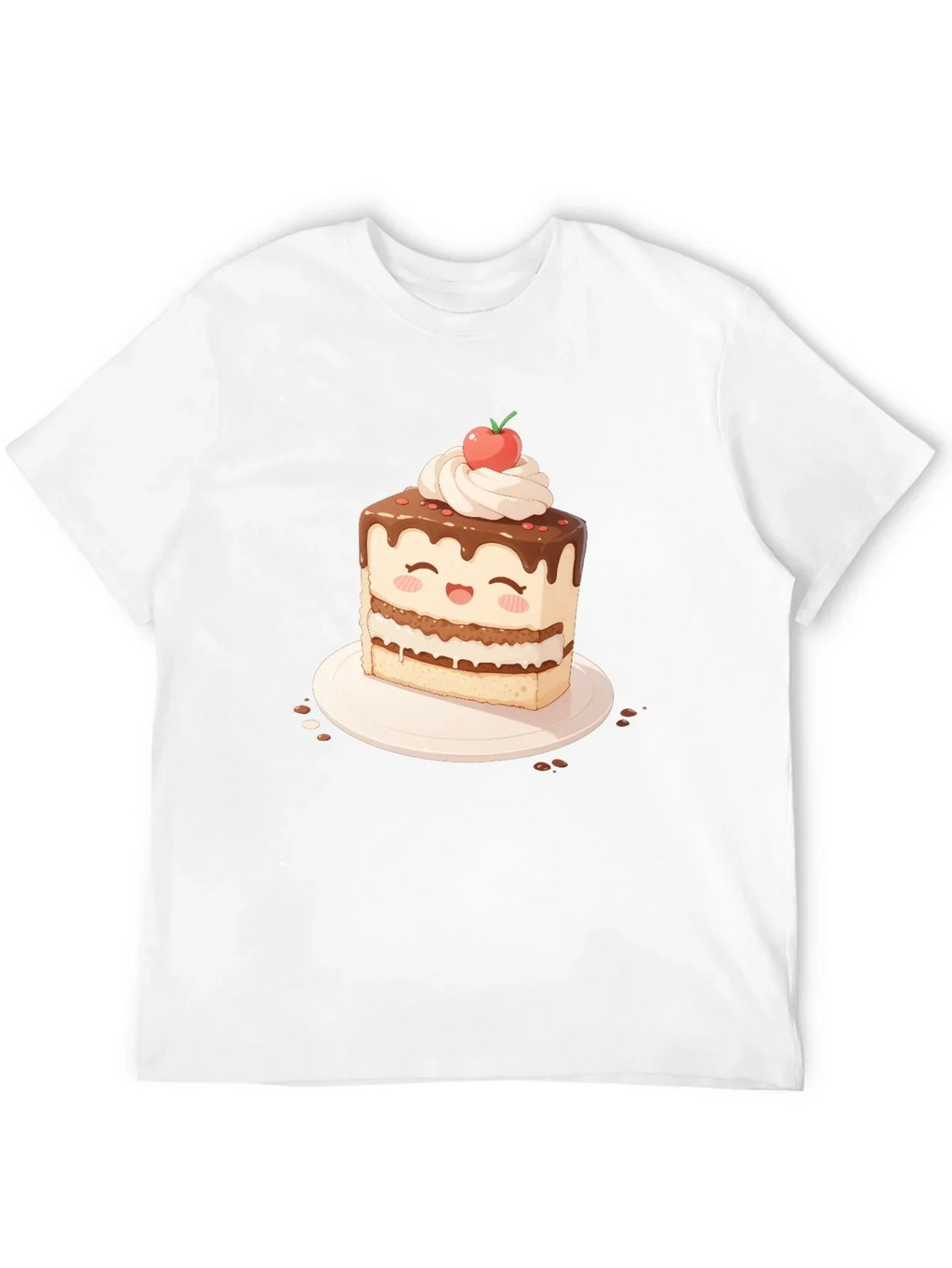 Cute Cake Slice Graphic T-Shirt - Sweet Treat Tee