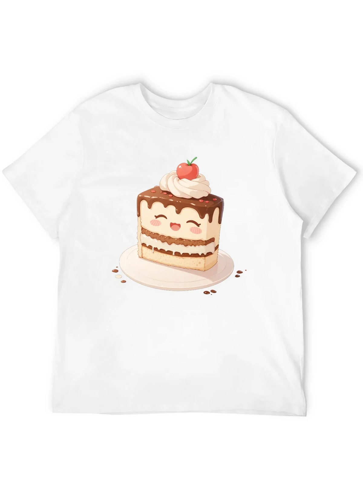 Cute Cake Slice Graphic T-Shirt - Sweet Treat Tee