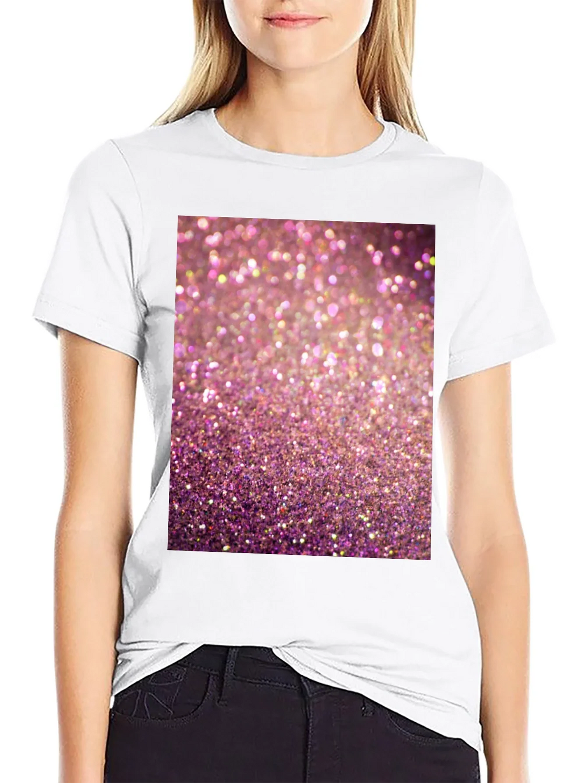 Sparkle Graphic T-Shirt - Pink Glitter Design